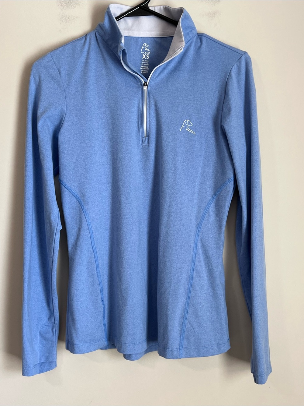 Rhoback Women's Quarter Zip Pullover Golf Performance Top Size XS Blue